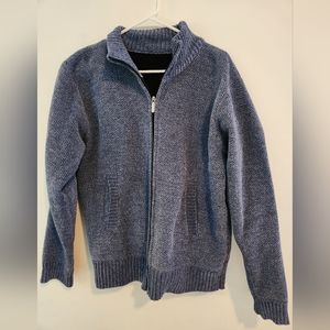 Like new SMALL blue zip front sweater